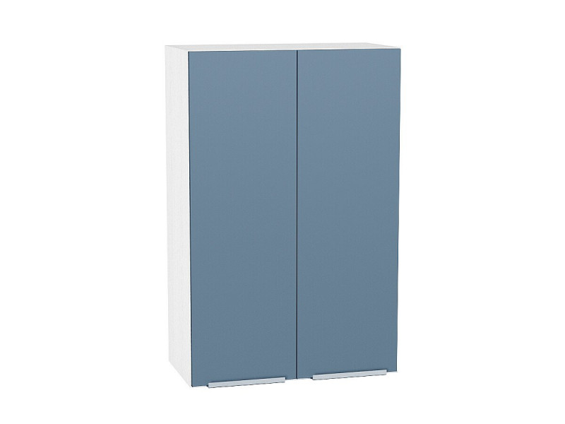920*600* Шкаф верхний с 2-мя дверцами Фьюжн Silky Blue Белый