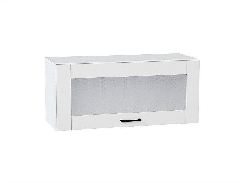 Кухня 358*800*Шкаф верхний горизонтальный остекленный Лофт Super White/Белый